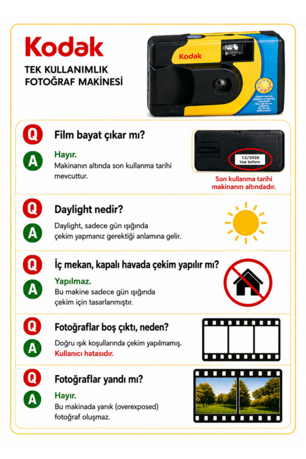 SUC Daylight 39 Poz Tek Kullanımlık Analog Fotoğraf Makinesi