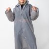 Kadın Erkek Yağmurluk Kapüşonlu Çıtçıtlı Eva Gri Yağmurluk M21MRC881R05