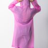 Kadın Erkek Yağmurluk Kapüşonlu Çıtçıtlı Eva Pembe Yağmurluk M21MRC881R11