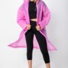 Kadın Erkek Yağmurluk Kapüşonlu Çıtçıtlı Eva Pembe Yağmurluk M21MRC881R11