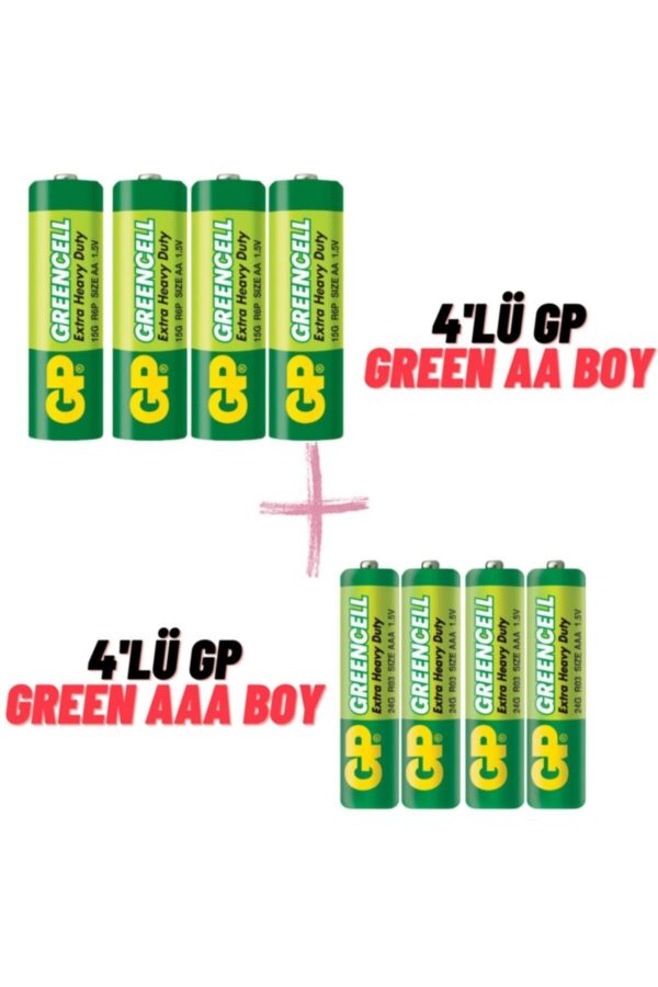 Gp Greencell 4lü Aa Ve 4lü Aaa Extra Heavy Duty Ince/kalem Pil Paketi