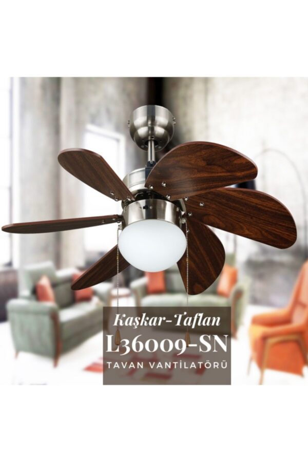 Kaşkar-taflan L36009/4 Saten Nikel Tavan Vantilatörü