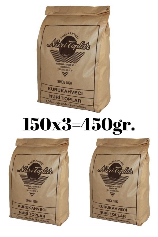 Odun Ateşinde Kavrulmuş Türk Kahvesi 3x150 gr (450 gr) - Nuri Toplar