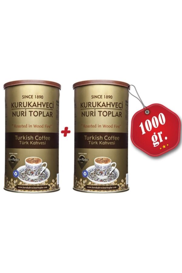 1_org_zoom-1263.jpg Odun Ateşinde Kavrulmuş Türk Kahvesi 2x500 gr (1 kg) Yuvarlak Teneke Kutu - Nuri Toplar