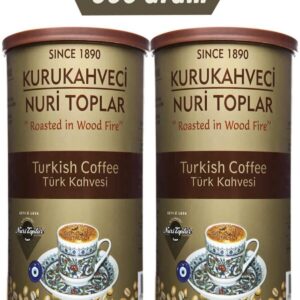 Odun Ateşinde Kavrulmuş Türk Kahvesi 2x250 gr Yuvarlak Teneke Kutu - Nuri Toplar