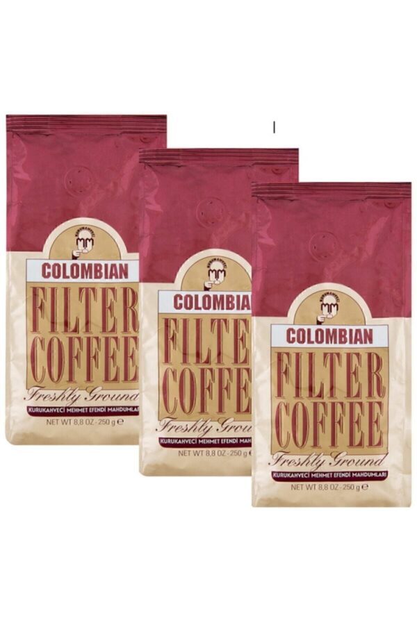 Kurukahveci Mehmet Efendi Colombian Filtre Kahve 3x250 gr (750 gr)