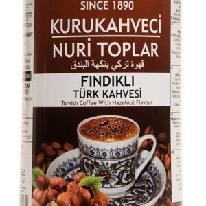 Odun Ateşinde Kavrulmuş Fındıklı Türk Kahvesi 250 gr Teneke Kutu - Nuri Toplar