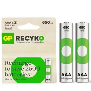 Gp Recyko 650 Mah R03 Aaa Şarjli 2li Ince Kalem Pil Gp65aaahcer21-2tlb2 (gprhch63e041