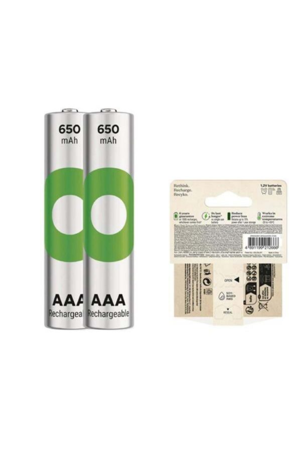 Gp Recyko 650 Mah R03 Aaa Şarjli 2li Ince Kalem Pil Gp65aaahcer21-2tlb2 (gprhch63e041