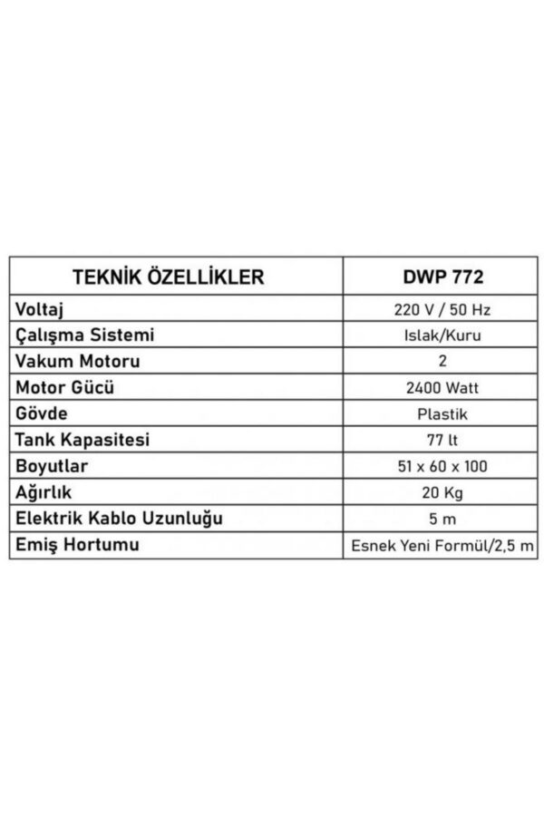 DWP 772 Sanayi Tipi İki Motorlu Süpürge Makinası