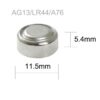 10 Adet Ag13 Alkalin Lr44h A76 Sr44 357 V13ga Düğme Para Pil (a 76 Ag 13 Terazi-saat-oyuncak Pili)