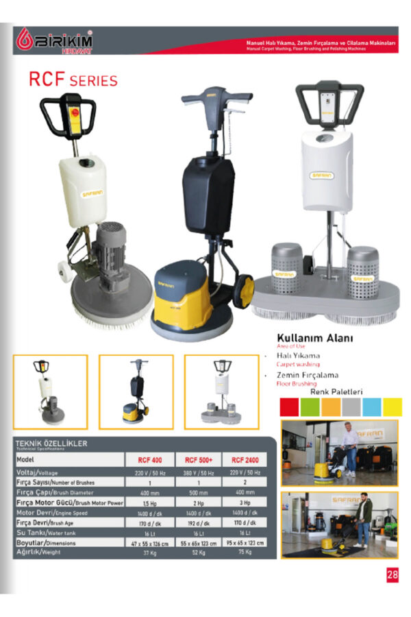 RCF 400 220 V Halı Yıkama Ve Zemin Cilalama Makinesi