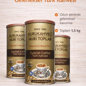 Odun Ateşinde Kavrulmuş Türk Kahvesi 3x500 gr (1500 gr) - Nuri Toplar