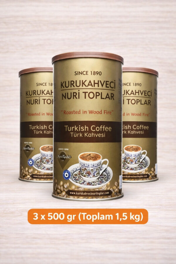 Odun Ateşinde Kavrulmuş Türk Kahvesi 3x500 gr (1500 gr) - Nuri Toplar