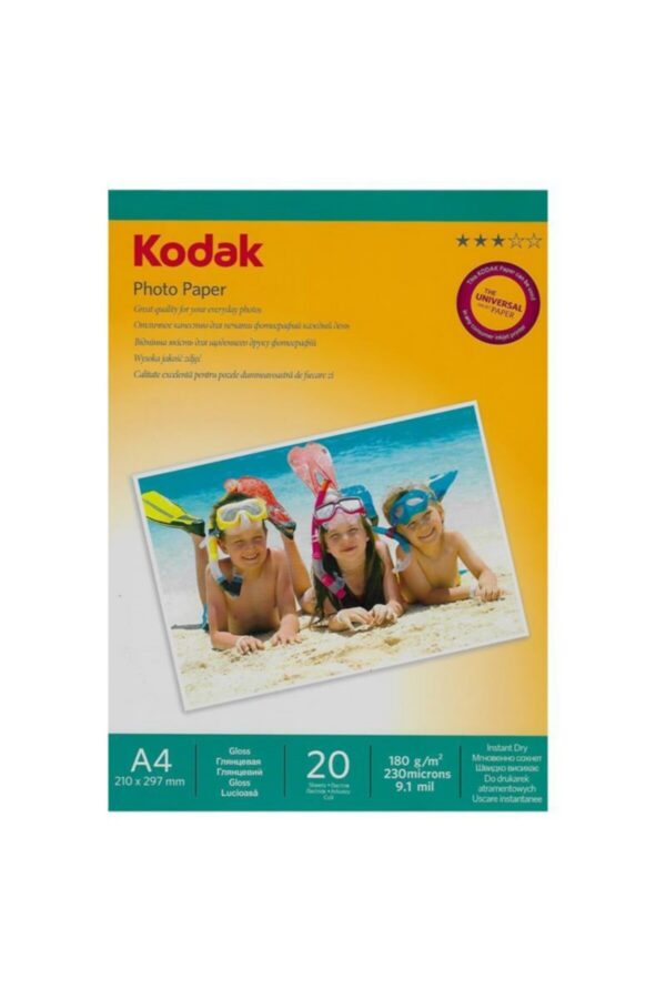 A4 20x30 cm Parlak Fotoğraf Kağıdı 180 gr - 20 Yaprak Inkjet Glossy
