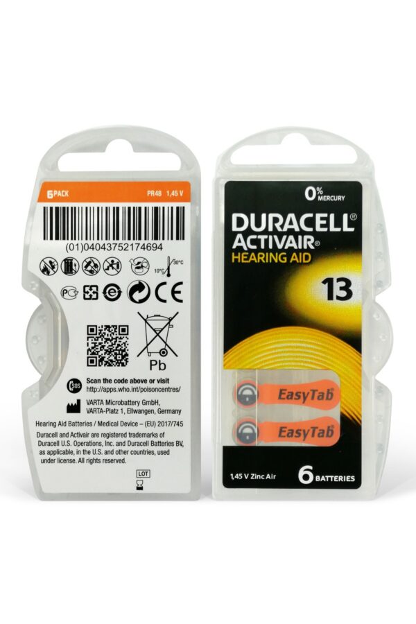Activair 13 Numara Işitme Cihazı Pili (10 Paket X 6 Adet= 60 Adet Pil)