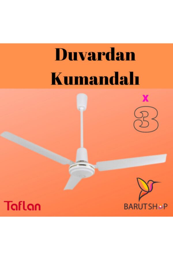 Kaşkar-taflan K56005 3 Kanat Metal Tavan Vantilatörü 3'lü Paket
