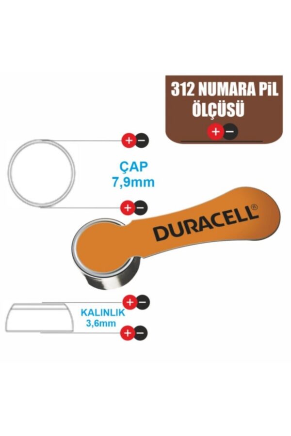 312 Numara Kulaklık Pili Işitme Cihazı Pili 10lu Paket 60 Tane 312 Numara Pil