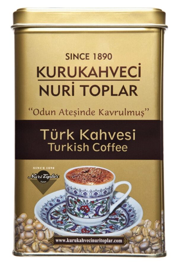 Odun Ateşinde Kavrulmuş Türk Kahvesi 3x300 gr (900 gr) Teneke Kutu - Nuri Toplar