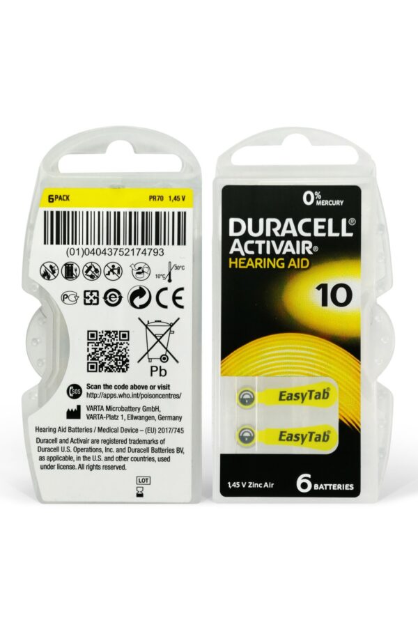 Activair 10 Numara Işitme Cihazı Pili (10 Paket X 6 Adet= 60 Adet Pil)