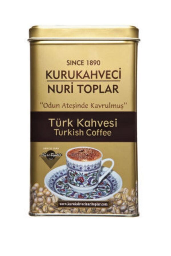 Odun Ateşinde Kavrulmuş Türk Kahvesi 300 gr Kare Teneke Kutu - Nuri Toplar
